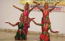 group dance with candles